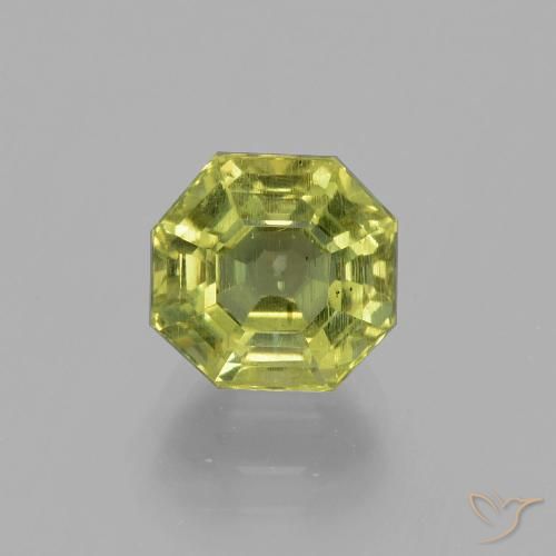 3.36ct Octagon / Emerald Cut Light Green Apatite from Madagascar, Dimension 8.4 x 8.1mm, Natural untreated Gemstone, VS Clarity, 1pc Asscher Cut Apatite, Mohs Hardness of 5 - 5, Photo A