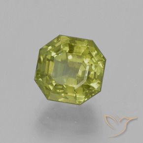 4.46 ct Green Apatite Stone, Natural Apatite in Asscher Cut Shape for Sale