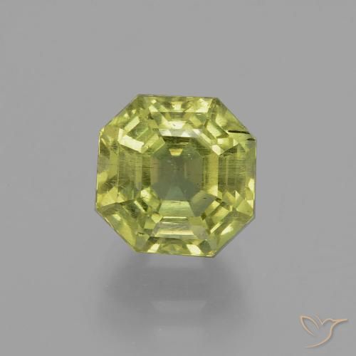 8.5 x 8.4mm Asscher Cut Green Apatite from Madagascar, Weight of 3.83ct, Natural untreated Gemstone in VS Clarity, 1pc Apatite - Color: Yellowish Green, Mohs Hardness of 5 - 5, Photo A