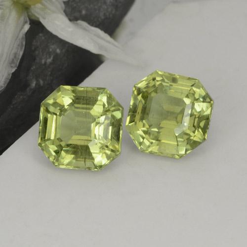 4.73 ctw Yellow Apatite Stones, Natural Apatite in Asscher Cut Shape for Sale