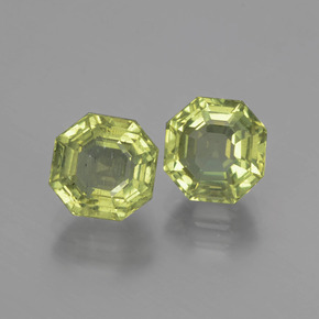 4.15 ct Green Apatite Stone, Natural Apatite in Asscher Cut Shape for Sale