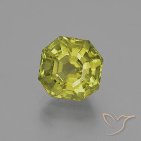 4.51 ct Green Apatite Stone, Natural Apatite in Asscher Cut Shape for Sale