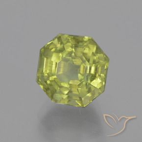 5.76 ct Green Apatite Stone, Natural Apatite in Asscher Cut Shape for Sale