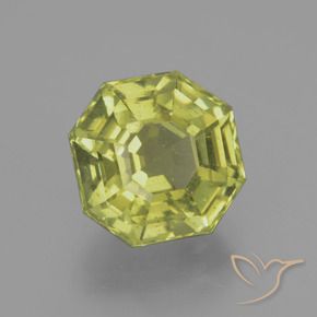 5.46 ct Green Apatite Stone, Natural Apatite in Asscher Cut Shape for Sale