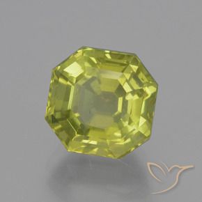 6.16 ct Green Apatite Stone, Natural Apatite in Asscher Cut Shape for Sale