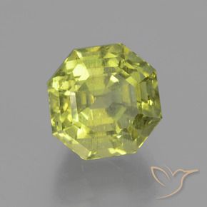 7.63 ct Green Apatite Stone, Natural Apatite in Asscher Cut Shape for Sale