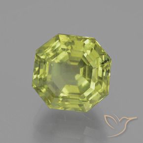 8.10 ct Green Apatite Stone, Natural Apatite in Asscher Cut Shape for Sale