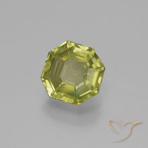 2.64 ct Green Apatite Stone, Natural Apatite in Asscher Cut Shape for Sale