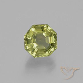 2.33 ct Green Apatite Stone, Natural Apatite in Asscher Cut Shape for Sale