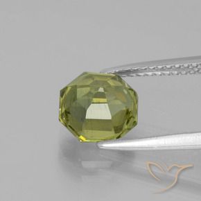Apatite Gemstone in 7.6 x 7.6 mm Size for Sale, Apatite Stone in Warm Earthy Green Color