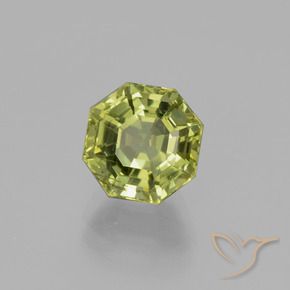2.76 ct Green Apatite Stone, Natural Apatite in Asscher Cut Shape for Sale