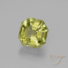 2.61 ct Green Apatite Stone, Natural Apatite in Asscher Cut Shape for Sale