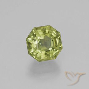 2.31 ct Green Apatite Stone, Natural Apatite in Asscher Cut Shape for Sale