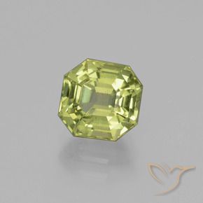 2.37 ct Green Apatite Stone, Natural Apatite in Asscher Cut Shape for Sale