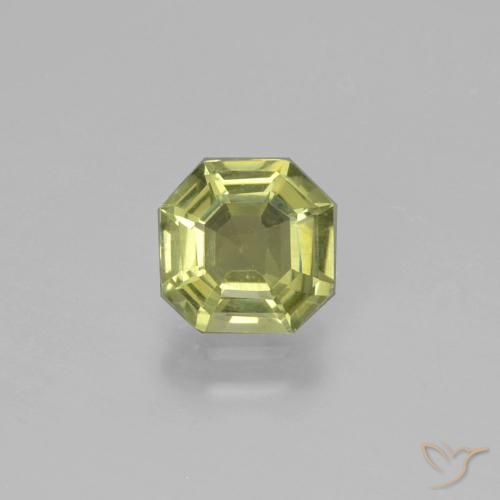 1.26ct Natural Warm Earthy Green Apatite, Emerald Cut, VS