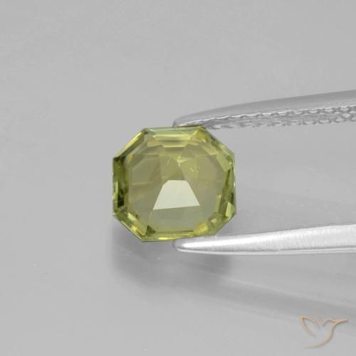 Apatite Gemstone in 6.7 x 6.6 mm Size for Sale, Apatite Stone in Warm Earthy Green Color