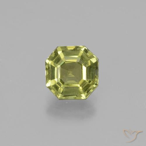 1.58ct Asscher Cut Green Apatite from Madagascar, Dimension 7 x 6.9mm, VS Clarity, Natural untreated gemstone, 1pc Apatite in Light Green Color, Mohs Hardness of 5 - 5, Photo A