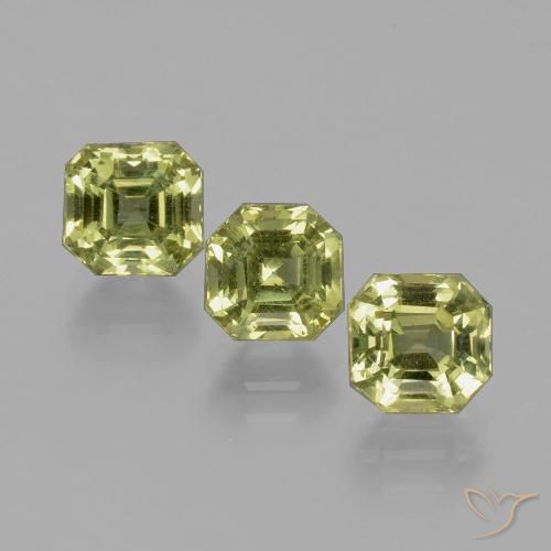 4.15 ct Green Apatite, 6.1 x 6 mm Asscher Cut From Madagascar, Photo A