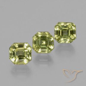 4.15 ctw Green Apatite Stones, Natural Apatite in Asscher Cut Shape for Sale