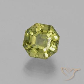 3.76 ct Green Apatite Stone, Natural Apatite in Asscher Cut Shape for Sale