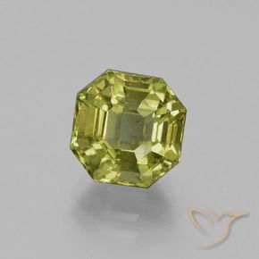 4.01 ct Green Apatite Stone, Natural Apatite in Asscher Cut Shape for Sale