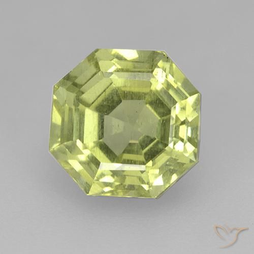 8.2 x 8.1mm Asscher Cut Yellow Apatite from Madagascar, Weight of 3.24ct, Natural untreated Gemstone in VS Clarity, 1pc Apatite - Color: Medium Yellow, Mohs Hardness of 5 - 5, Photo A