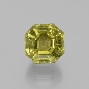5.11 ct Green Apatite Gemstone, Apatite Gem in Asscher Cut Shape for Sale.