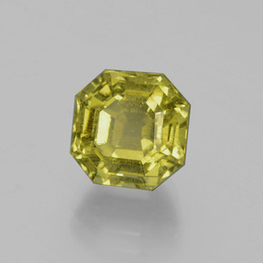 5.11 ct Green Apatite Stone, Natural Apatite in Asscher Cut Shape for Sale