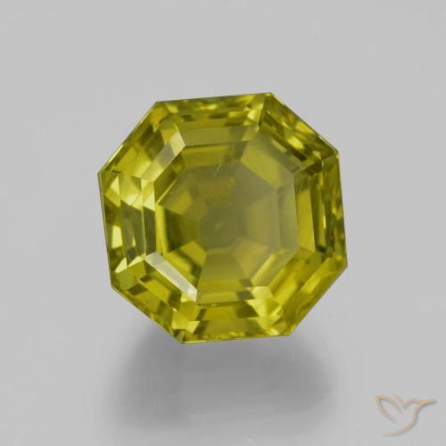 14.41 ct Green Apatite Stone, Natural Apatite in Asscher Cut Shape for Sale