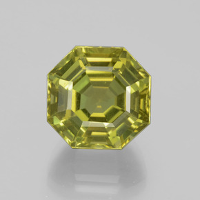 Verde amarillento Apatita Gema - 14ct Corte Asscher (ID: 396315)