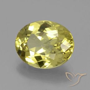 4.67 ct Yellow Apatite Stone, Natural Apatite in Oval Facet Shape for Sale