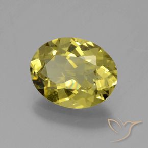 3.12 ct Yellow Apatite Stone, Natural Apatite in Oval Facet Shape for Sale