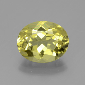 3.80 ct Yellow Apatite Gemstone, Apatite Gem in Oval Facet Shape for Sale.