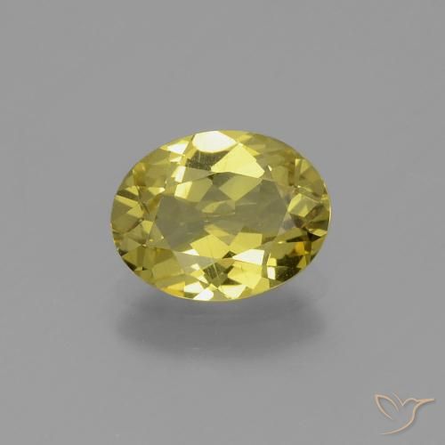1.46ct Natural Medium Yellow Apatite, Oval, VS, Photo A