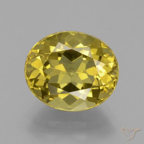 4.70ct Natural Medium Yellow Apatite, Oval, VS