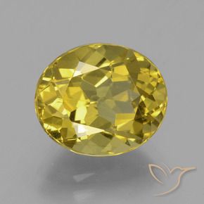4.70 ct Yellow Apatite Stone, Natural Apatite in Oval Facet Shape for Sale