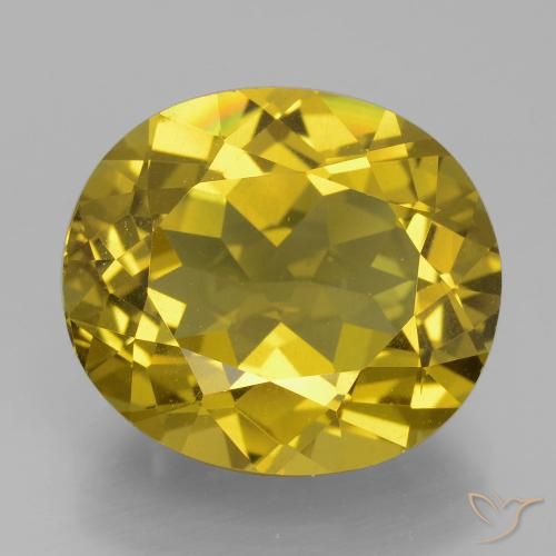 13.86 ct Yellow Apatite, 16.3 x 14.3 mm Oval Cut From Madagascar, Photo A