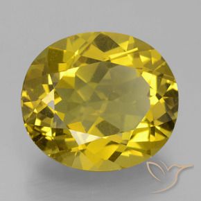 13.86 ct Yellow Apatite Stone, Natural Apatite in Oval Facet Shape for Sale