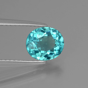 1.34 ct Blue Apatite Stone, Natural Apatite in Oval Facet Shape for Sale