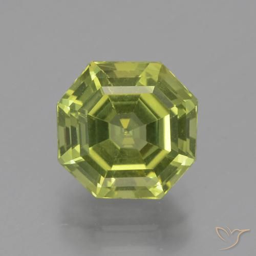 Apatite verte de 3,09 ct, coupe Asscher de 8,6 x 8,4 mm de Madagascar, Photo A