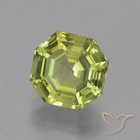 3.09 ct Green Apatite Stone, Natural Apatite in Asscher Cut Shape for Sale