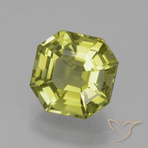 3.41 ct Green Apatite Stone, Natural Apatite in Asscher Cut Shape for Sale