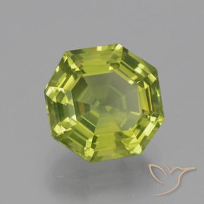 3.54 ct Green Apatite Stone, Natural Apatite in Asscher Cut Shape for Sale
