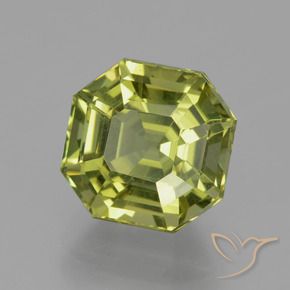 4.35 ct Green Apatite Stone, Natural Apatite in Asscher Cut Shape for Sale