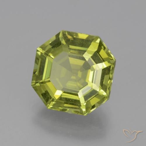5.01 ct Green Apatite Stone, Natural Apatite in Asscher Cut Shape for Sale