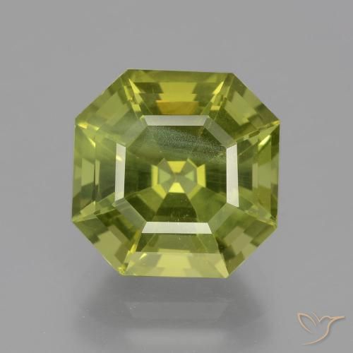 6.64ct Octagon / Emerald Cut Light Earthy Green Apatite from Madagascar, Dimension 11 x 10.9mm, Natural untreated Gemstone, VS Clarity, 1pc Asscher Cut Apatite, Mohs Hardness of 5 - 5, Photo A