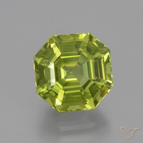 5.95ct Natural Olive Green Apatite, Emerald Cut, VS