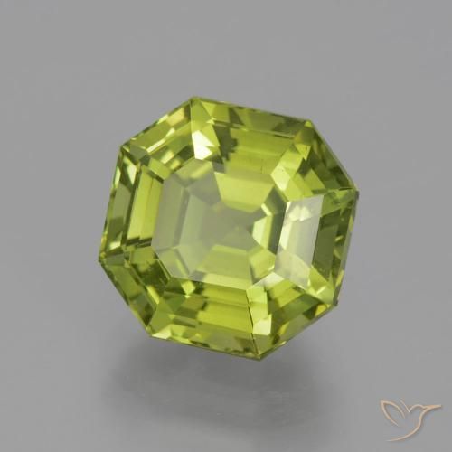 5.95 ct Green Apatite Stone, Natural Apatite in Asscher Cut Shape for Sale