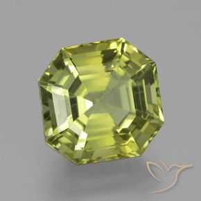 6.54 ct Green Apatite Stone, Natural Apatite in Asscher Cut Shape for Sale