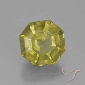 4.69 ct Yellow Apatite Stone, Natural Apatite in Asscher Cut Shape for Sale